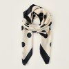 Foulard Carré en Soie à Pois - Blanc 