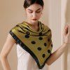 Foulard Carré en Soie à Pois - Vert 