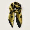 Foulard Carré en Soie à Pois - Vert 