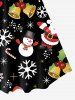 Robe Trapèze à Imprimé Noël Grande Taille - Noir 3x | US 22-24