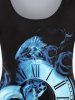 T-Shirt à Manches Longues à Imprimé Réveil et Roses Grande-Taille - Noir M | US 10