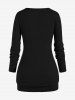 Plus Size Keyhole Chains Draped Surplice T-shirt -  