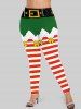 Plus Size Christmas 3D Print Skinny Active Yoga Leggings -  