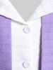 Cardigan à Capuche Long Bicolore en Tricot à Câble Grande Taille avec Poches - Violet clair L | US 12