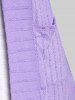 Cardigan à Capuche Long Bicolore en Tricot à Câble Grande Taille avec Poches - Violet clair M | US 10