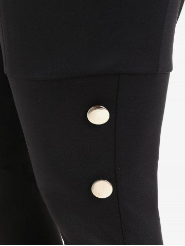 Gothic Pockets Grommets Studs Embellished Skinny Pants