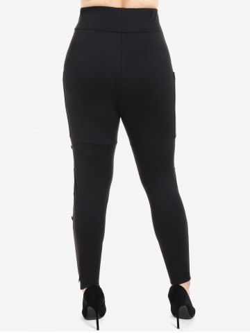 Gothic Pockets Grommets Studs Embellished Skinny Pants