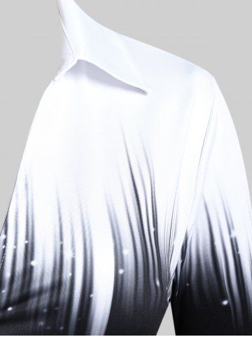 Plus Size Monochrome Colorblock Button Up Shirt