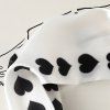 Foulard Moulant à Imprimé Cœur avec Ruban - Blanc 