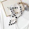 Foulard Moulant à Imprimé Cœur avec Ruban - Blanc 