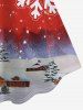 Plus Size Christmas Tree Snowflake Elk Print Sleeveless Dress -  