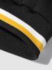 Letter Fleece Lining Preppy Baseball Jacket -  