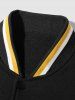 Letter Fleece Lining Preppy Baseball Jacket -  