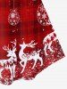 Robe de Noël Ligne A Vintage à Carreaux à Imprimé Flocon de Neige de Grande Taille - Rouge L | US 12