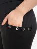 Gothic Pockets Grommets Studs Embellished Skinny Pants -  
