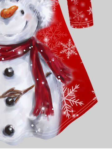 Plus Size Snowflake Bear Snowman Print Christmas T-shirt