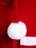 Mini Robe à Capuche de Noël Boule Bicolore à Manches Evasées de Grande Taille avec Poches - Rouge 1x | US 14-16