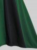 Robe de Soirée de Noël Haute Basse Panneau en Fausse Fourrure Grande Taille à Lacets - Vert profond 5x | US 30-32
