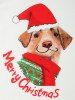 Kids Merry Christmas Dog Printed Plaid Raglan Sleeves Tee Pajamas Set -  