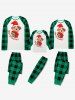 Merry Christmas Letters Dog Printed Plaid Raglan Sleeves Pajamas Tee and Pants Set -  