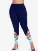 Plus Size Christmas Snowman Print Leggings -  