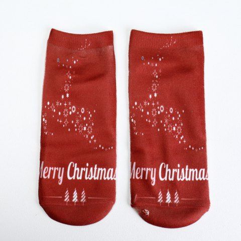 Merry Christmas 3D Digital Printing Socks - RED