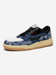 Mixed Media Paisley Floral Print Board Shoes -  