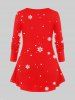 Plus Size Christmas Printed T-shirt -  