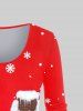 Plus Size Christmas Printed T-shirt -  