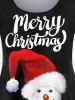 T-shirt de Noël à Imprimé Bonhomme de Neige à Carreaux de Grande Taille - Noir 4X | US 26-28