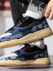 Mixed Media Paisley Floral Print Board Shoes -  