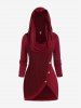 Plus Size Convertible Neck Cable Knit Panel Slit Top -  
