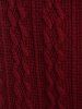 Plus Size Convertible Neck Cable Knit Panel Slit Top -  