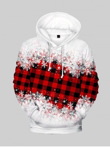 red and white snowflake hoodie