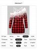 Top Simple à Bretelle à Imprimé Flocon de Neige à Carreaux et de T-Shirt de Noël en Treillis - Rouge XXL