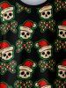 Girls Christmas Skull Hat Candy Print T-shirt Dress -  