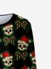 Girls Christmas Skull Hat Candy Print T-shirt Dress -  