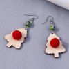Boucles D'Oreilles Pendantes Sapin de Noël et Boule en Peluche - Multi 