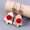 Boucles D'Oreilles Pendantes Sapin de Noël et Boule en Peluche - Multi 