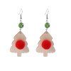 Boucles D'Oreilles Pendantes Sapin de Noël et Boule en Peluche - Multi 