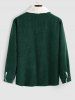 Double Pockets Design Fuzzy Fleece-lined Corduroy Jacket -  