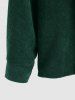 Double Pockets Design Fuzzy Fleece-lined Corduroy Jacket -  