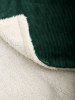 Double Pockets Design Fuzzy Fleece-lined Corduroy Jacket -  