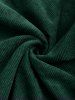 Double Pockets Design Fuzzy Fleece-lined Corduroy Jacket -  