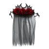 Bandeau de Cheveux D'Halloween Gothique Rose avec Accessoires - Multi 