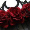 Gothic Rose Flower Hair Crown Halloween Tiara Headband Veil Hairs Accessories -  