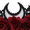 Gothic Rose Flower Hair Crown Halloween Tiara Headband Veil Hairs Accessories -  