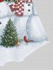 Plus Size Christmas Plaid Snowman Print Knee Length Dress -  