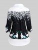 Chemise de Noël à Imprimé Flocon de Neige et Cerf de Grande Taille - Noir L