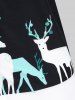 Chemise de Noël à Imprimé Flocon de Neige et Cerf de Grande Taille - Noir XL